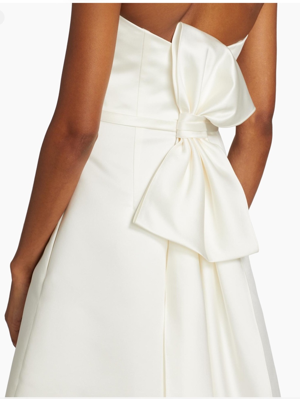 Amsale Little White Dress in Ivory Satin - Picture 4 of 11